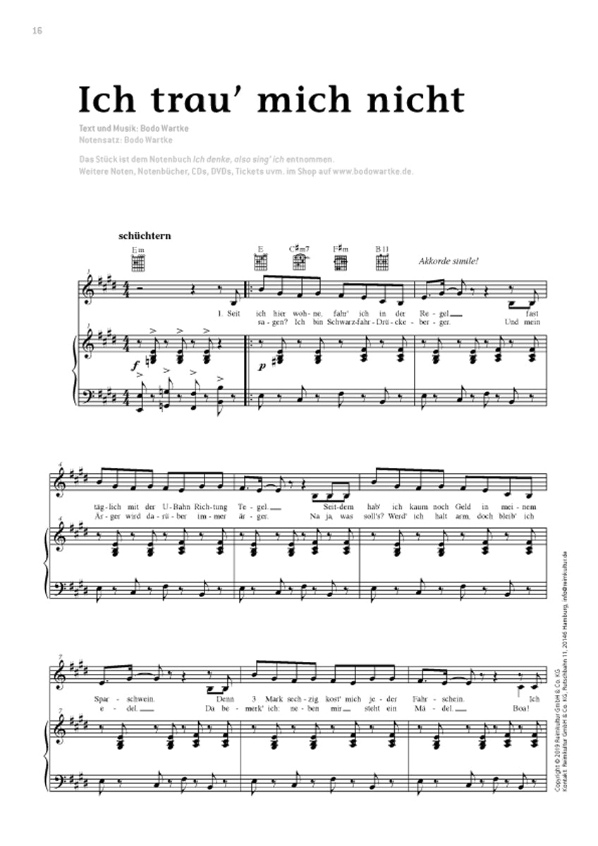 Bodo Wartke – Noten PDF