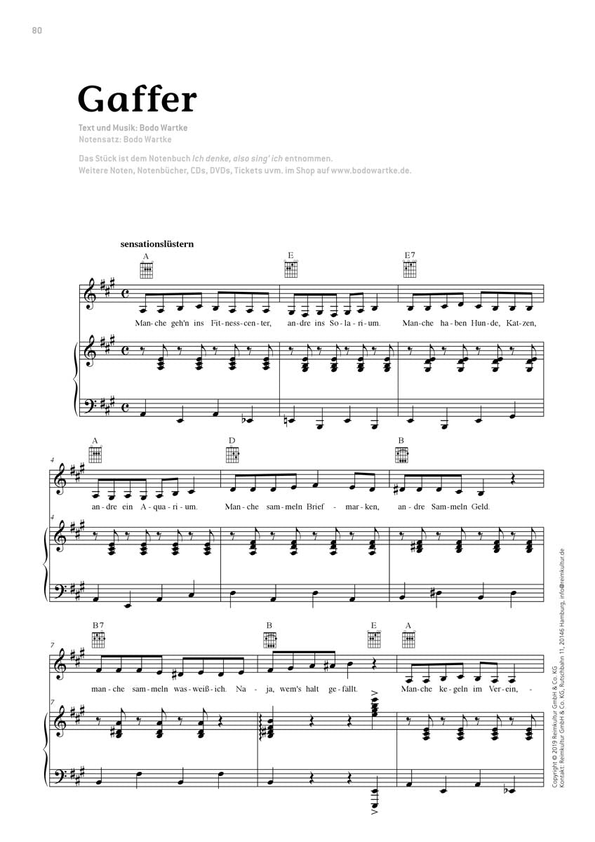 Bodo Wartke – Noten PDF