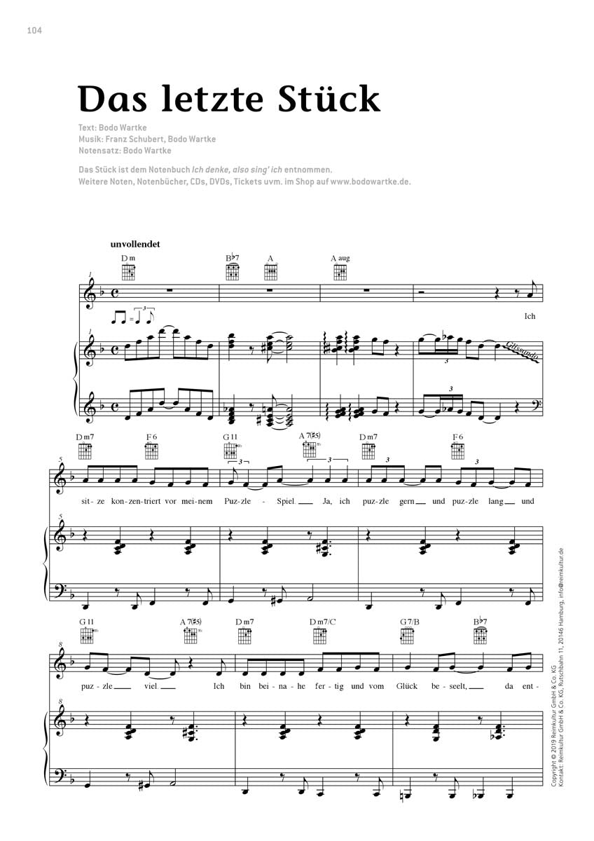 Bodo Wartke – Noten PDF