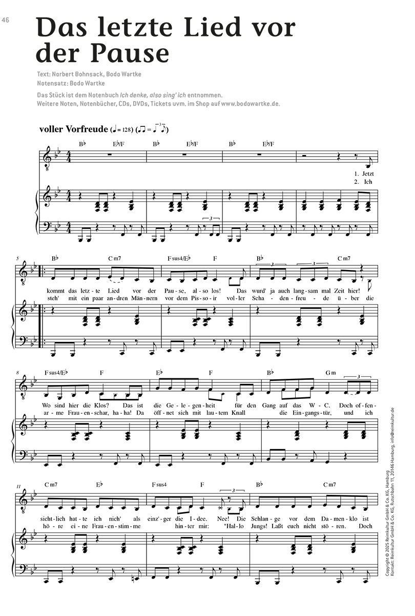 Das letzte Lied vor der Pause