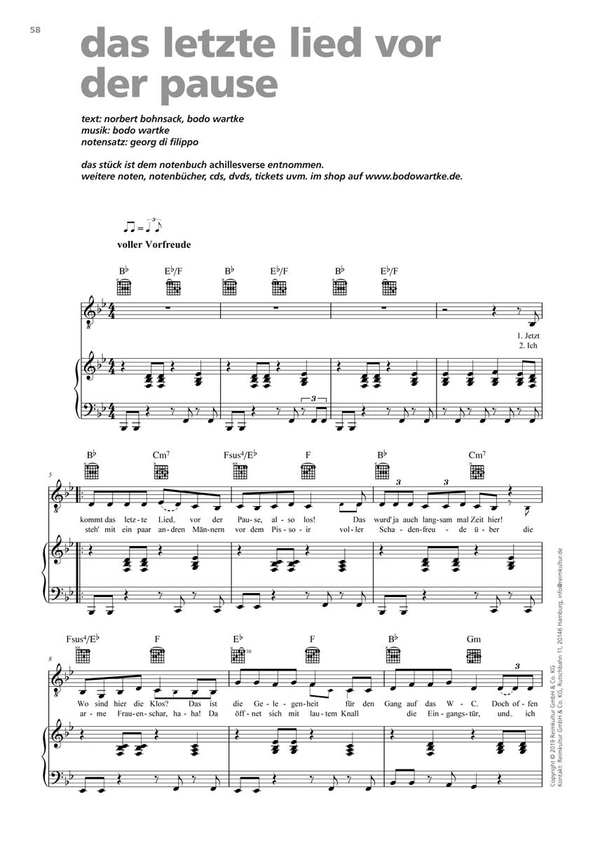 Bodo Wartke – Noten PDF