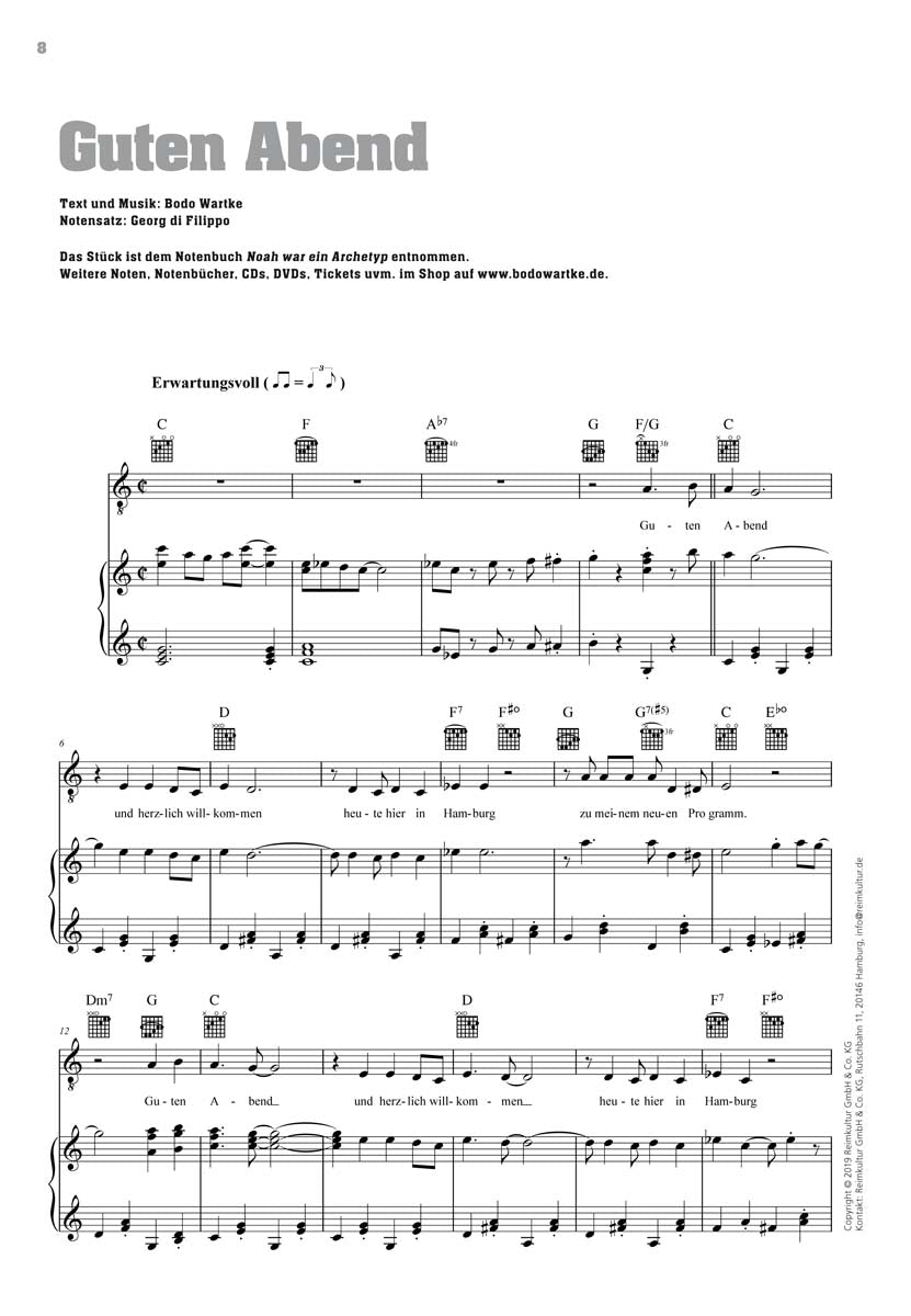 Bodo Wartke – Noten PDF