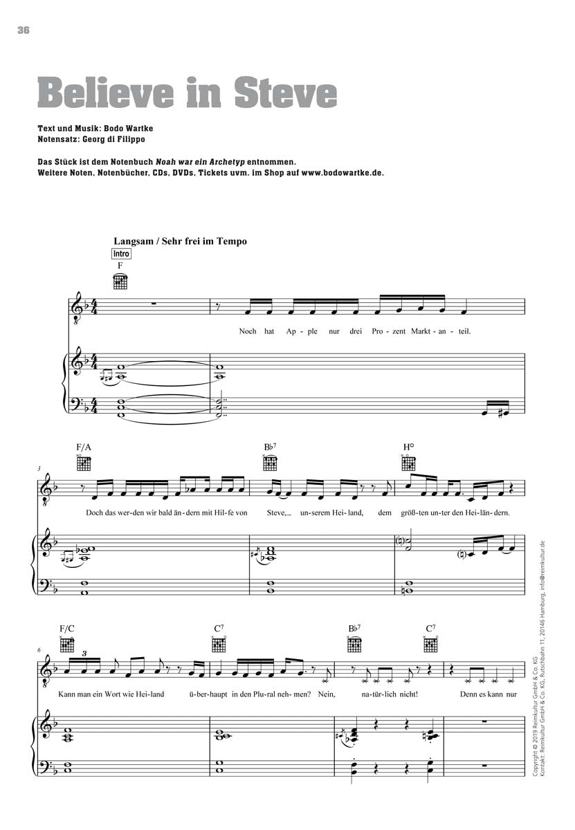 Bodo Wartke – Noten PDF