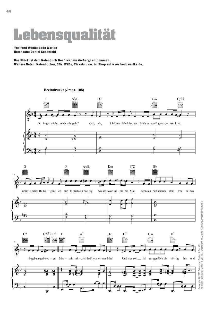 Bodo Wartke – Noten PDF