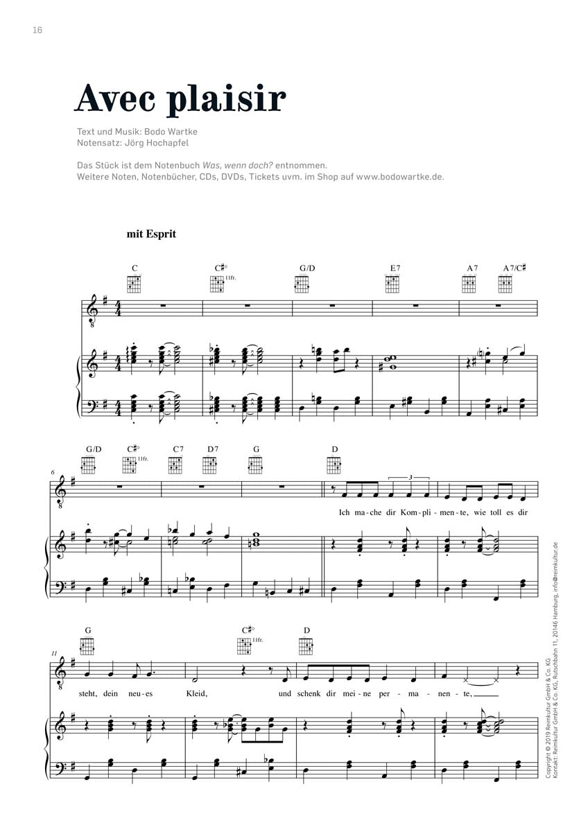 Bodo Wartke – Noten PDF