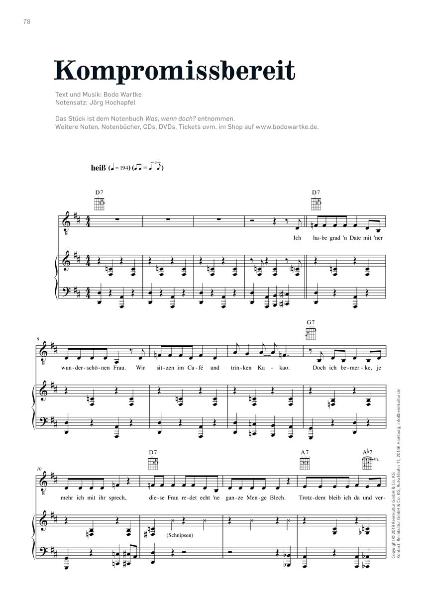 Bodo Wartke – Noten PDF