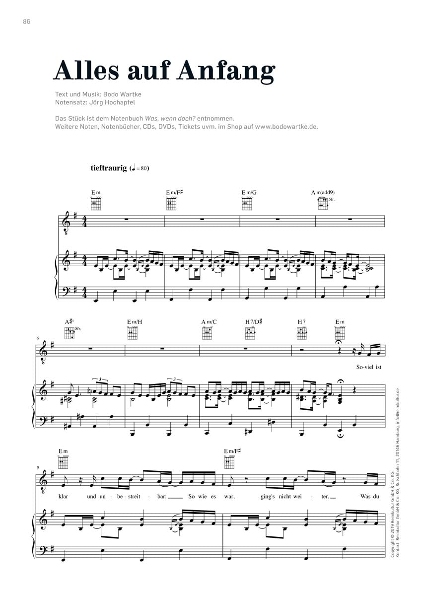 Bodo Wartke – Noten PDF