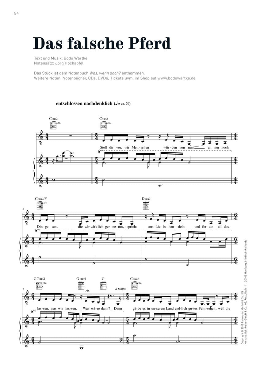 Bodo Wartke – Noten PDF