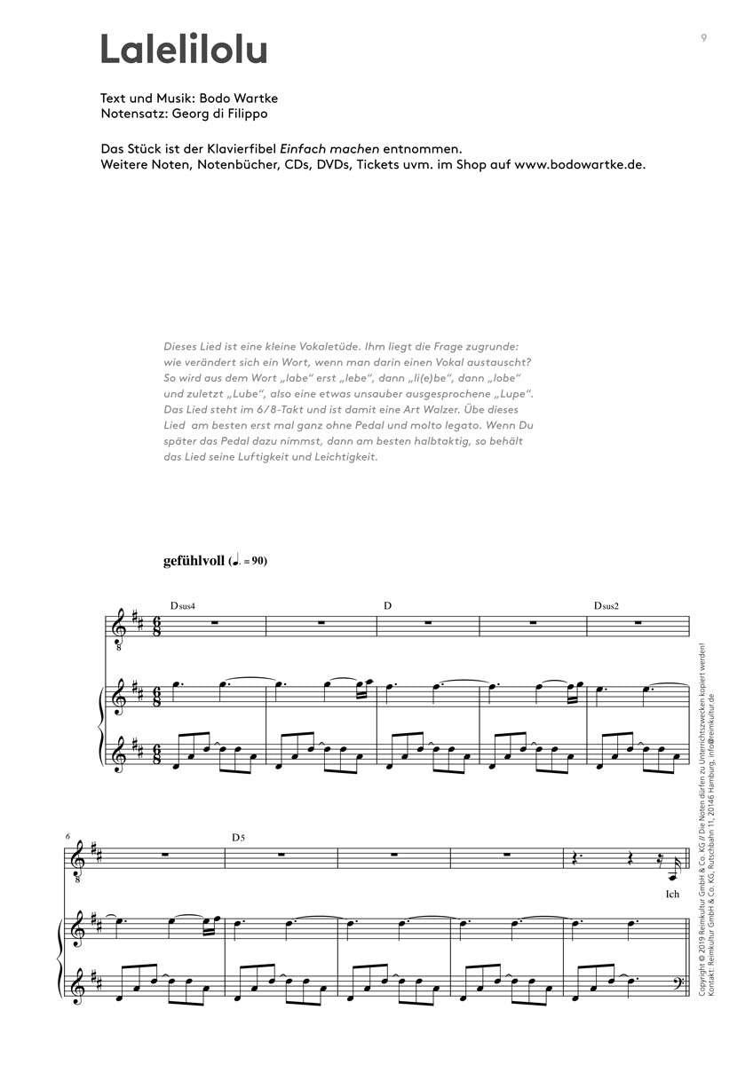 Bodo Wartke – Noten PDF