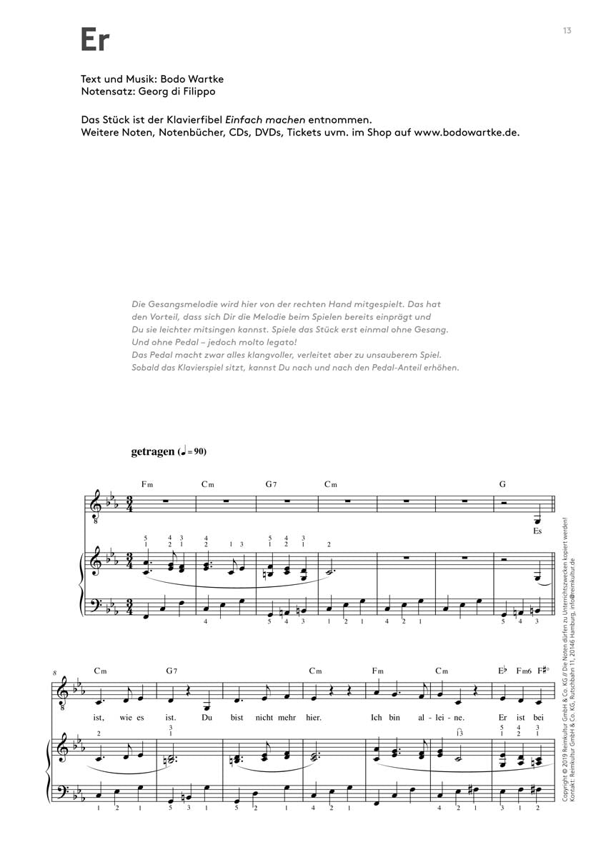 Bodo Wartke – Noten PDF