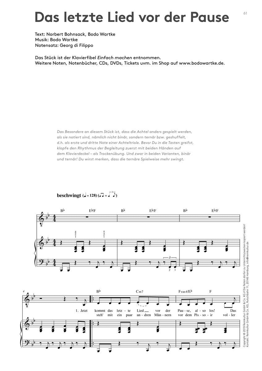 Bodo Wartke – Noten PDF