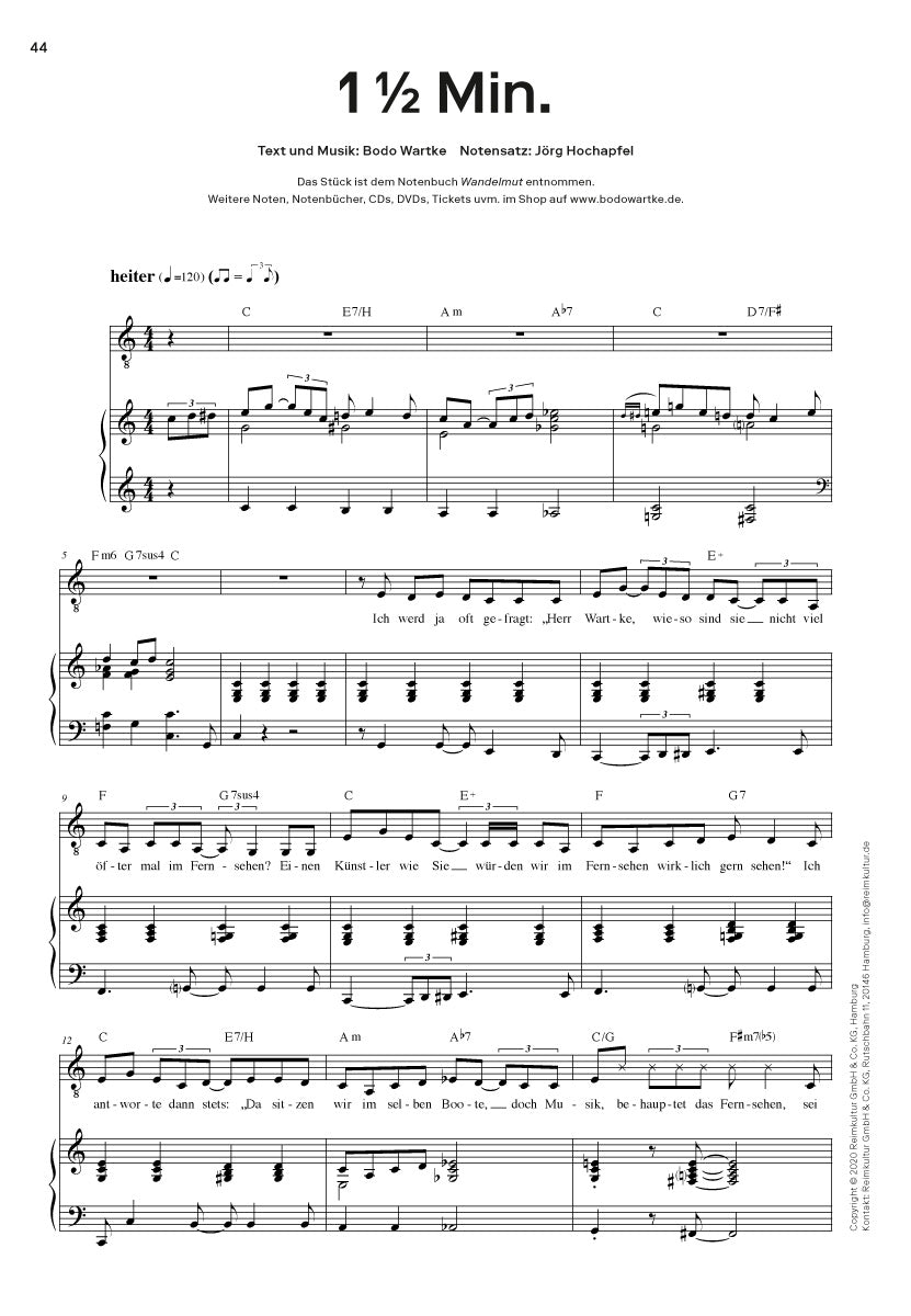 Bodo Wartke – Noten PDF