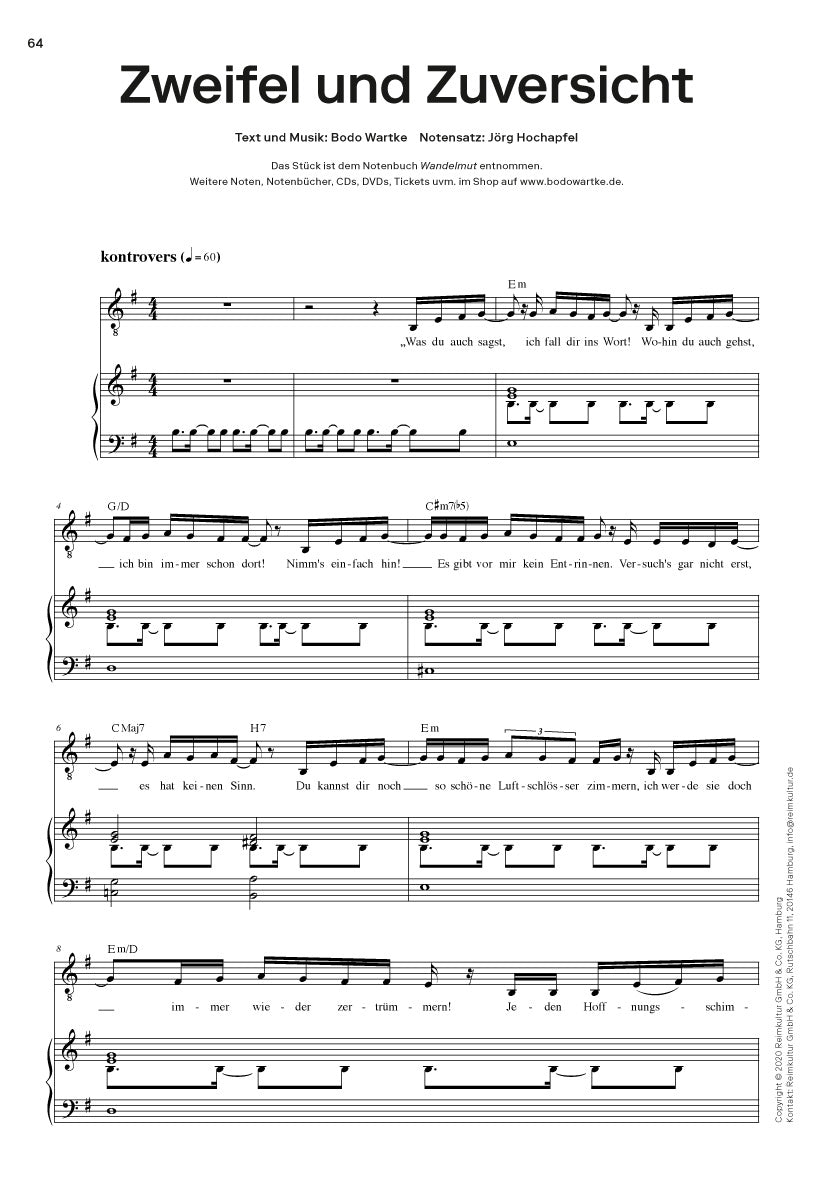 Bodo Wartke – Noten PDF