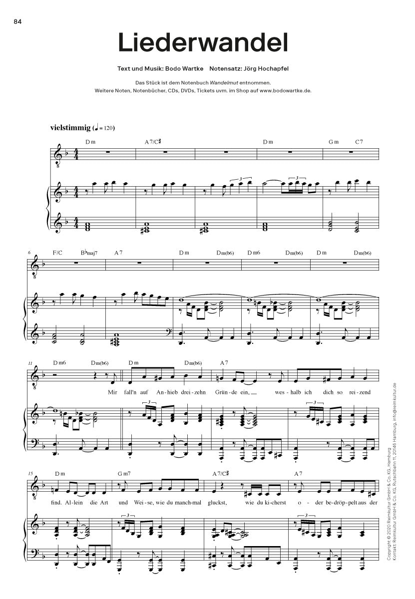 Bodo Wartke – Noten PDF