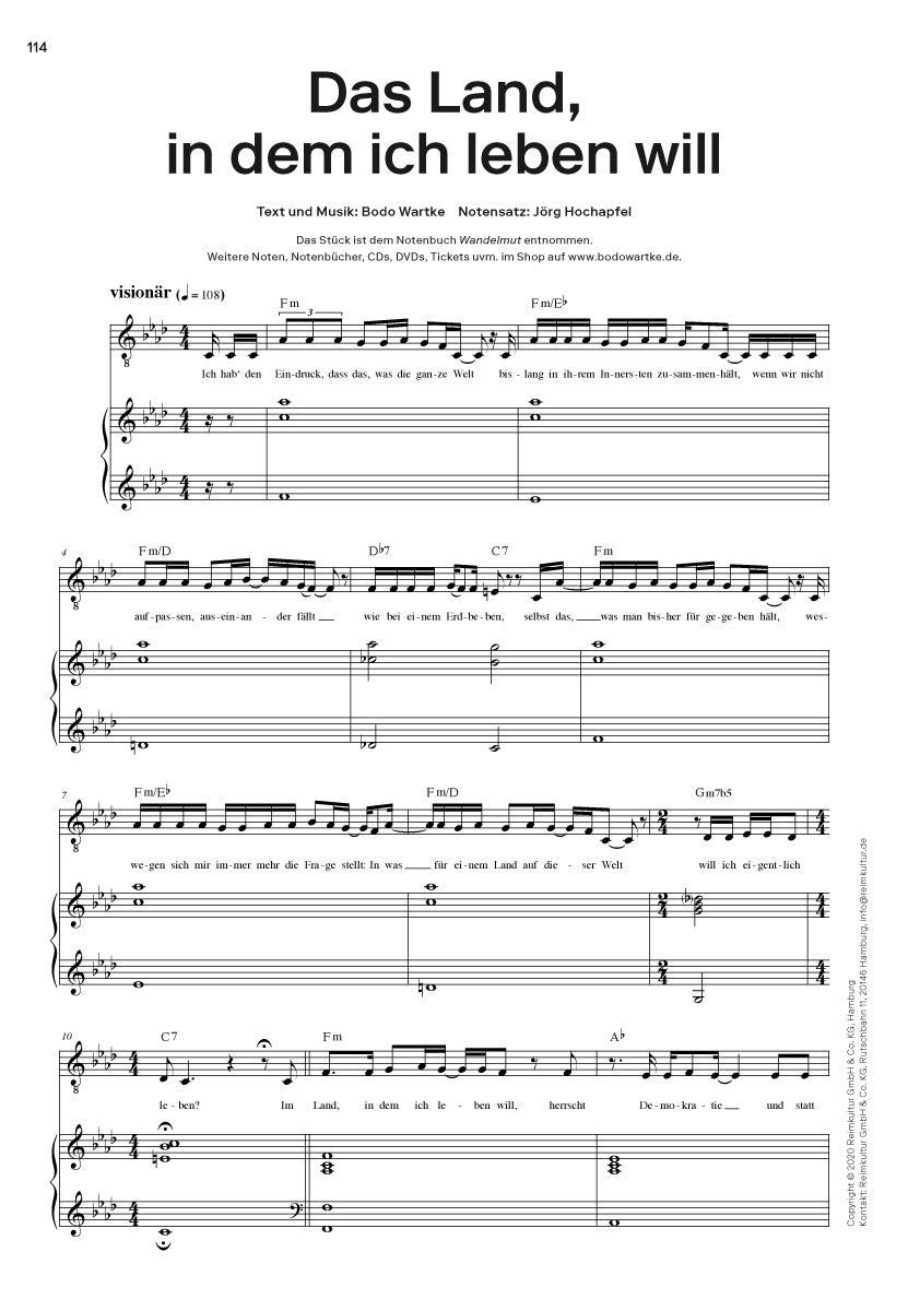 Bodo Wartke – Noten PDF