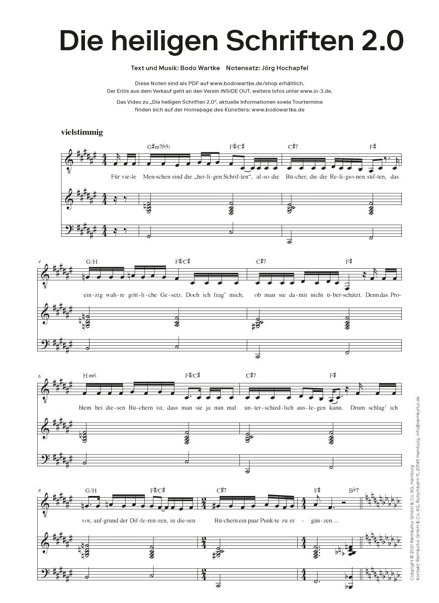 Bodo Wartke – Noten PDF