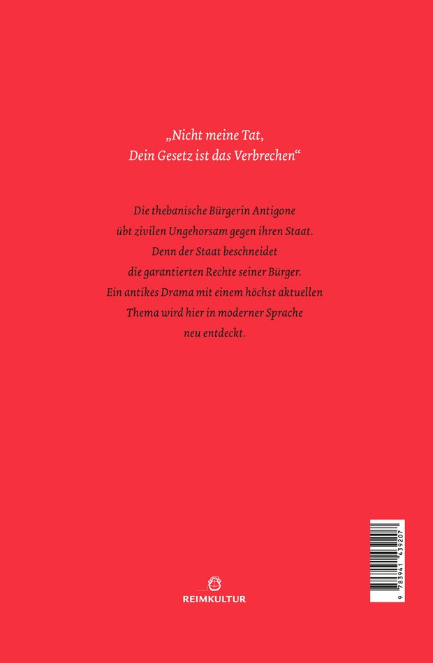 Antigone - Taschenbuch - Umschlag Rückseite
