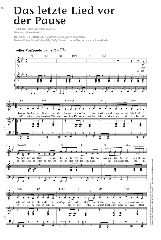 Das letzte Lied vor der Pause