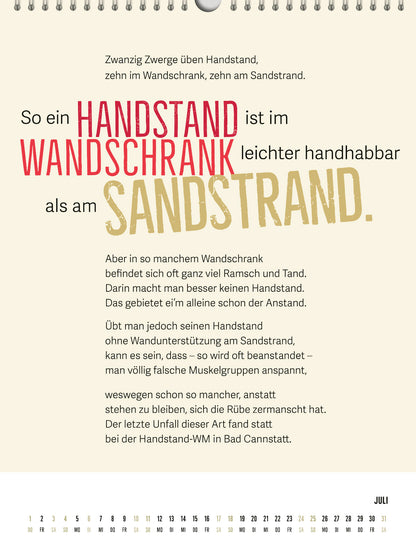 Zungenbrecher-Wandkalender 2027- Abera kadabera! Willkommen in Barbaras Rhabarberbar!